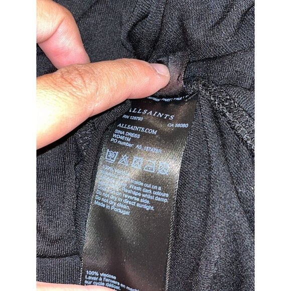 Allsaints Black Sina Midi Dress Women size XS - Picture 9 of 10